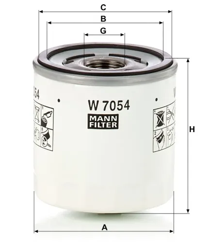 Ölfilter MANN-FILTER W 7054 Bild Ölfilter MANN-FILTER W 7054