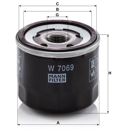 Ölfilter MANN-FILTER W 7069 Bild Ölfilter MANN-FILTER W 7069