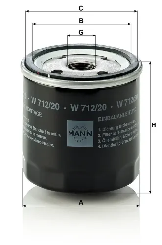 Ölfilter MANN-FILTER W 712/20 Bild Ölfilter MANN-FILTER W 712/20