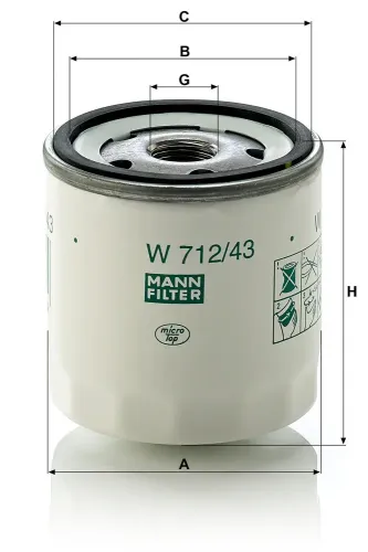 Ölfilter MANN-FILTER W 712/43 Bild Ölfilter MANN-FILTER W 712/43