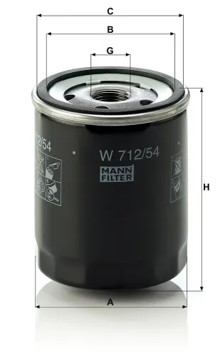 Ölfilter MANN-FILTER W 712/54 Bild Ölfilter MANN-FILTER W 712/54