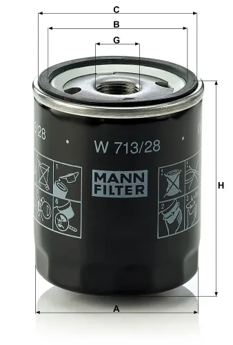 Ölfilter MANN-FILTER W 713/28 Bild Ölfilter MANN-FILTER W 713/28