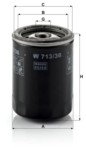 Ölfilter MANN-FILTER W 713/36 Bild Ölfilter MANN-FILTER W 713/36