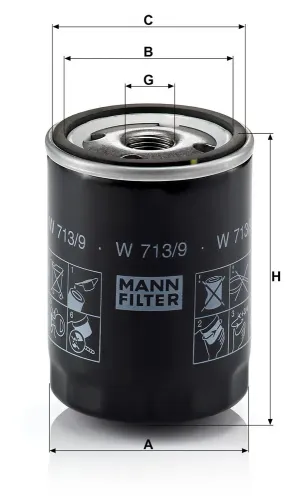 Ölfilter MANN-FILTER W 713/9 Bild Ölfilter MANN-FILTER W 713/9