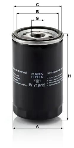 Ölfilter MANN-FILTER W 719/12 Bild Ölfilter MANN-FILTER W 719/12