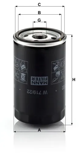 Ölfilter MANN-FILTER W 719/22 Bild Ölfilter MANN-FILTER W 719/22