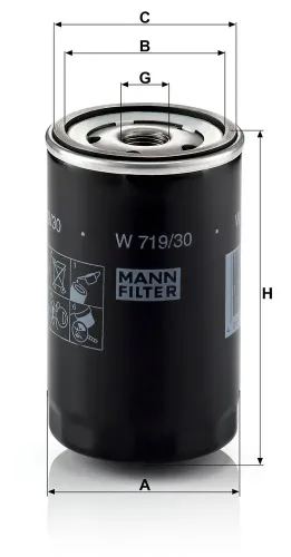 Ölfilter MANN-FILTER W 719/30 Bild Ölfilter MANN-FILTER W 719/30