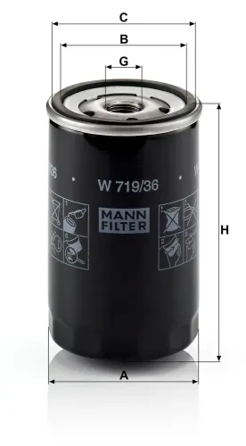 Ölfilter MANN-FILTER W 719/36 Bild Ölfilter MANN-FILTER W 719/36