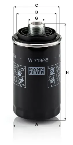 Ölfilter MANN-FILTER W 719/45 Bild Ölfilter MANN-FILTER W 719/45