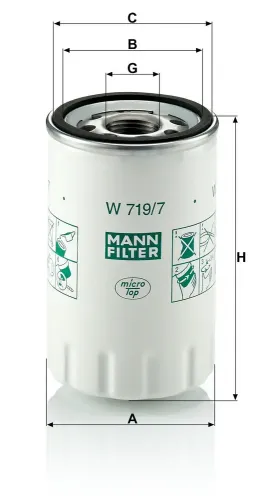 Ölfilter MANN-FILTER W 719/7 Bild Ölfilter MANN-FILTER W 719/7