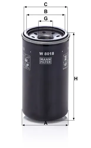 Ölfilter MANN-FILTER W 8018 Bild Ölfilter MANN-FILTER W 8018