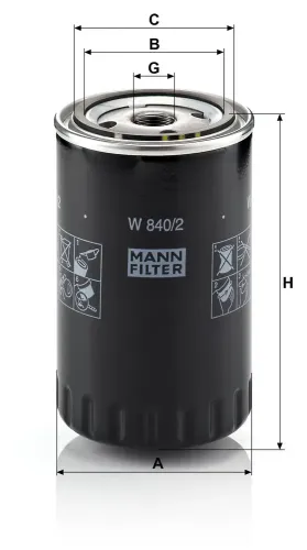 Ölfilter MANN-FILTER W 840/2 Bild Ölfilter MANN-FILTER W 840/2