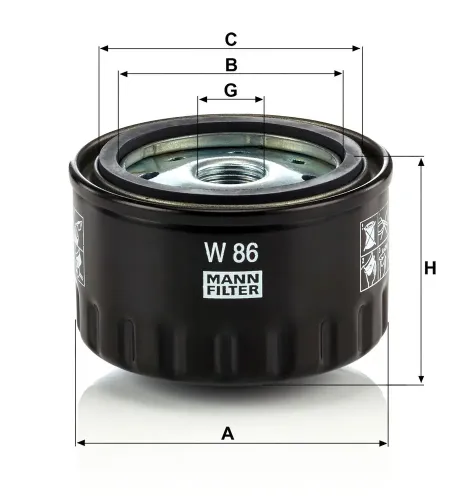 Ölfilter MANN-FILTER W 86 Bild Ölfilter MANN-FILTER W 86