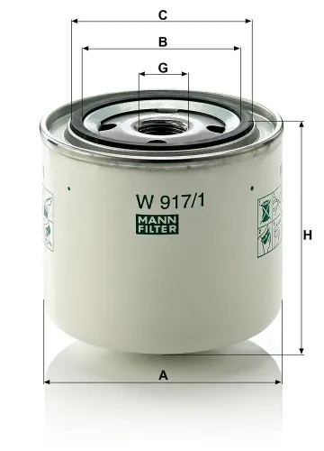 Ölfilter MANN-FILTER W 917/1 Bild Ölfilter MANN-FILTER W 917/1