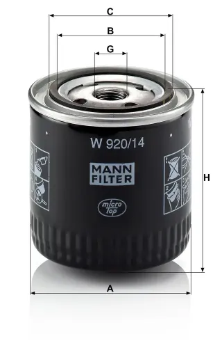 Ölfilter MANN-FILTER W 920/14 Bild Ölfilter MANN-FILTER W 920/14