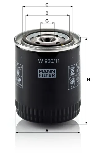 Ölfilter MANN-FILTER W 930/11 Bild Ölfilter MANN-FILTER W 930/11