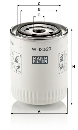 Ölfilter MANN-FILTER W 930/20 Bild Ölfilter MANN-FILTER W 930/20