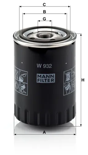 Ölfilter MANN-FILTER W 932 Bild Ölfilter MANN-FILTER W 932