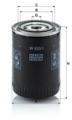 Ölfilter MANN-FILTER W 933/1 Bild Ölfilter MANN-FILTER W 933/1
