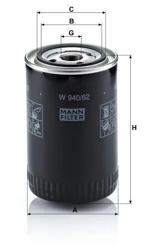 Ölfilter MANN-FILTER W 940/62 Bild Ölfilter MANN-FILTER W 940/62