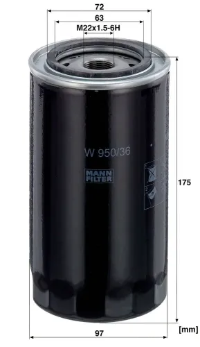 Ölfilter MANN-FILTER W 950/36 Bild Ölfilter MANN-FILTER W 950/36