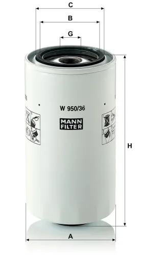 Ölfilter MANN-FILTER W 950/36 Bild Ölfilter MANN-FILTER W 950/36