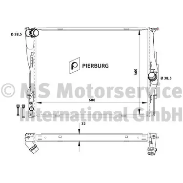 Kühler, Motorkühlung PIERBURG 7.14928.02.0 Bild Kühler, Motorkühlung PIERBURG 7.14928.02.0