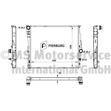 Kühler, Motorkühlung PIERBURG 7.14928.29.0 Bild Kühler, Motorkühlung PIERBURG 7.14928.29.0