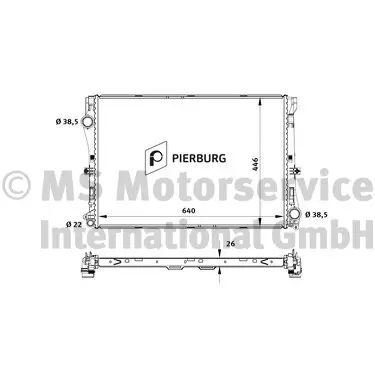 Kühler, Motorkühlung PIERBURG 7.14928.46.0 Bild Kühler, Motorkühlung PIERBURG 7.14928.46.0