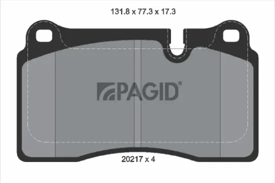 Bremsbelagsatz, Scheibenbremse Vorderachse PAGID T1686N Bild Bremsbelagsatz, Scheibenbremse Vorderachse PAGID T1686N