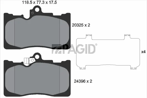 Bremsbelagsatz, Scheibenbremse Vorderachse PAGID T1529N