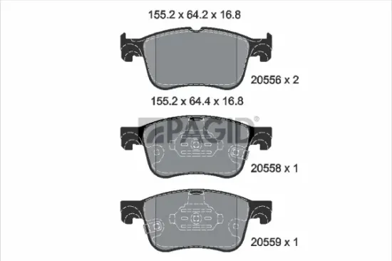 Bremsbelagsatz, Scheibenbremse Vorderachse PAGID T2831N Bild Bremsbelagsatz, Scheibenbremse Vorderachse PAGID T2831N