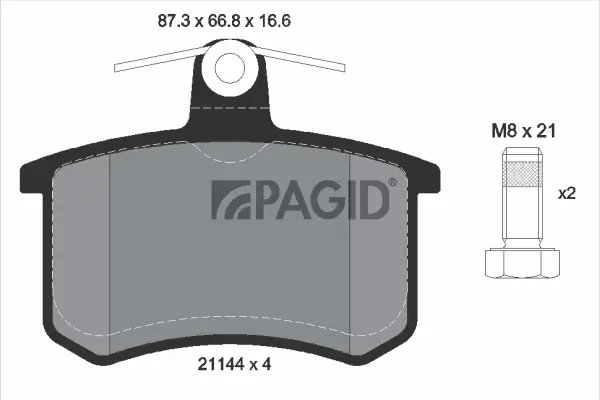 Bremsbelagsatz, Scheibenbremse Hinterachse PAGID T5056N