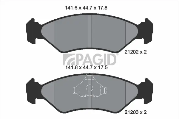 Bremsbelagsatz, Scheibenbremse Vorderachse PAGID T1022N