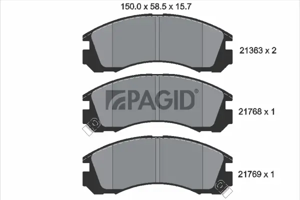 Bremsbelagsatz, Scheibenbremse Vorderachse PAGID T3025N