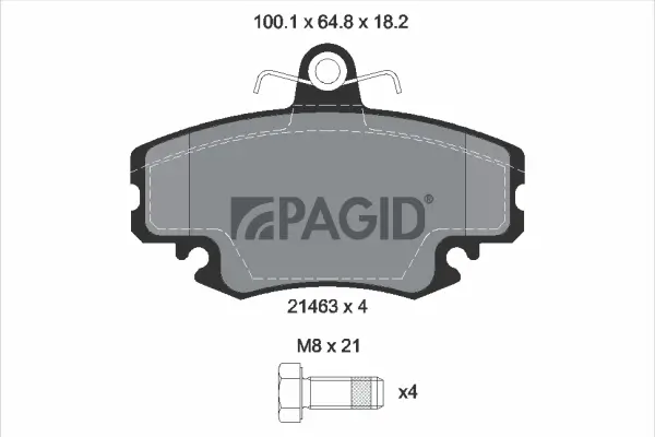 Bremsbelagsatz, Scheibenbremse Vorderachse PAGID T1629N