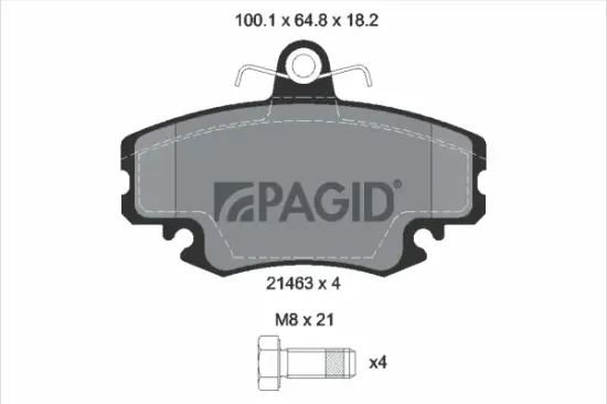 Bremsbelagsatz, Scheibenbremse Vorderachse PAGID T1629N Bild Bremsbelagsatz, Scheibenbremse Vorderachse PAGID T1629N