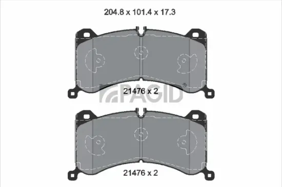Bremsbelagsatz, Scheibenbremse Vorderachse PAGID T4186N Bild Bremsbelagsatz, Scheibenbremse Vorderachse PAGID T4186N