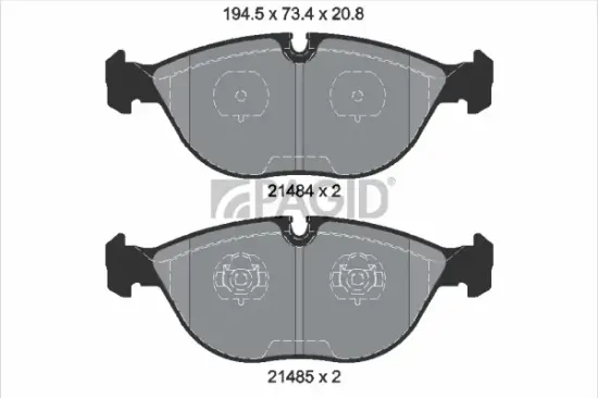 Bremsbelagsatz, Scheibenbremse Vorderachse PAGID T1135N Bild Bremsbelagsatz, Scheibenbremse Vorderachse PAGID T1135N