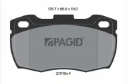 Bremsbelagsatz, Scheibenbremse Vorderachse PAGID T0084N