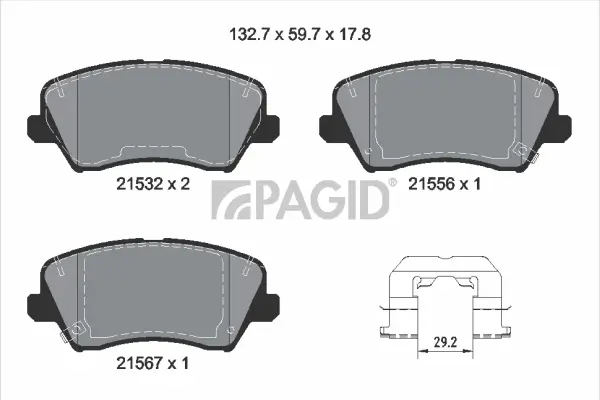 Bremsbelagsatz, Scheibenbremse Vorderachse PAGID T4183N