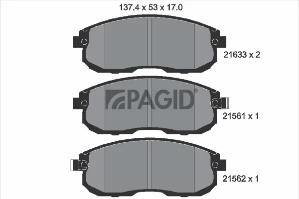 Bremsbelagsatz, Scheibenbremse Vorderachse PAGID T3009N