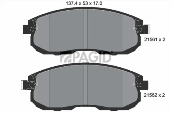 Bremsbelagsatz, Scheibenbremse Vorderachse PAGID T1777N Bild Bremsbelagsatz, Scheibenbremse Vorderachse PAGID T1777N