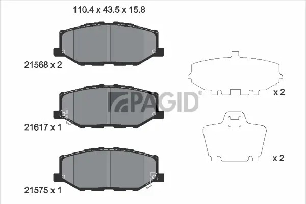Bremsbelagsatz, Scheibenbremse Vorderachse PAGID T2836N
