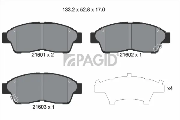 Bremsbelagsatz, Scheibenbremse Vorderachse PAGID T3013N