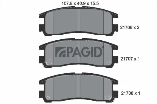 Bremsbelagsatz, Scheibenbremse Hinterachse PAGID T3031N Bild Bremsbelagsatz, Scheibenbremse Hinterachse PAGID T3031N