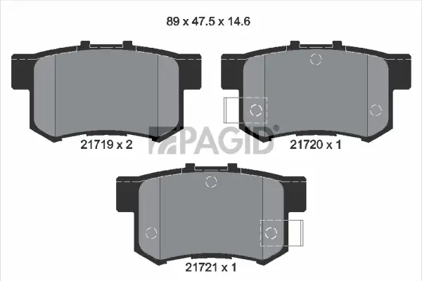 Bremsbelagsatz, Scheibenbremse Hinterachse PAGID T3017N