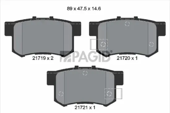 Bremsbelagsatz, Scheibenbremse Hinterachse PAGID T3017N Bild Bremsbelagsatz, Scheibenbremse Hinterachse PAGID T3017N