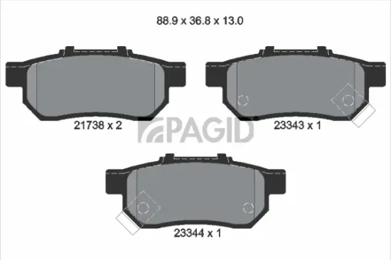 Bremsbelagsatz, Scheibenbremse Hinterachse PAGID T3107N Bild Bremsbelagsatz, Scheibenbremse Hinterachse PAGID T3107N