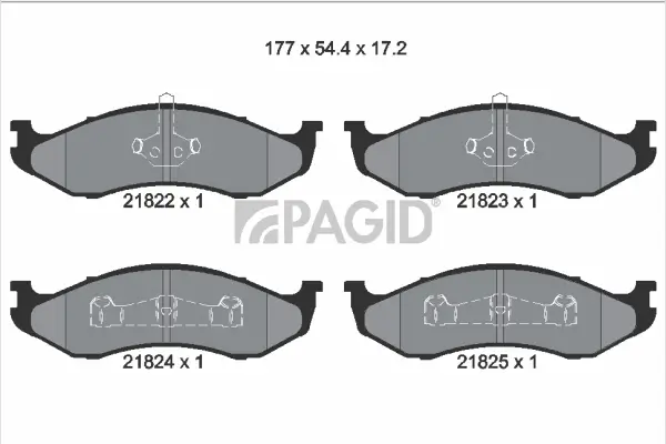 Bremsbelagsatz, Scheibenbremse Vorderachse PAGID T1132N